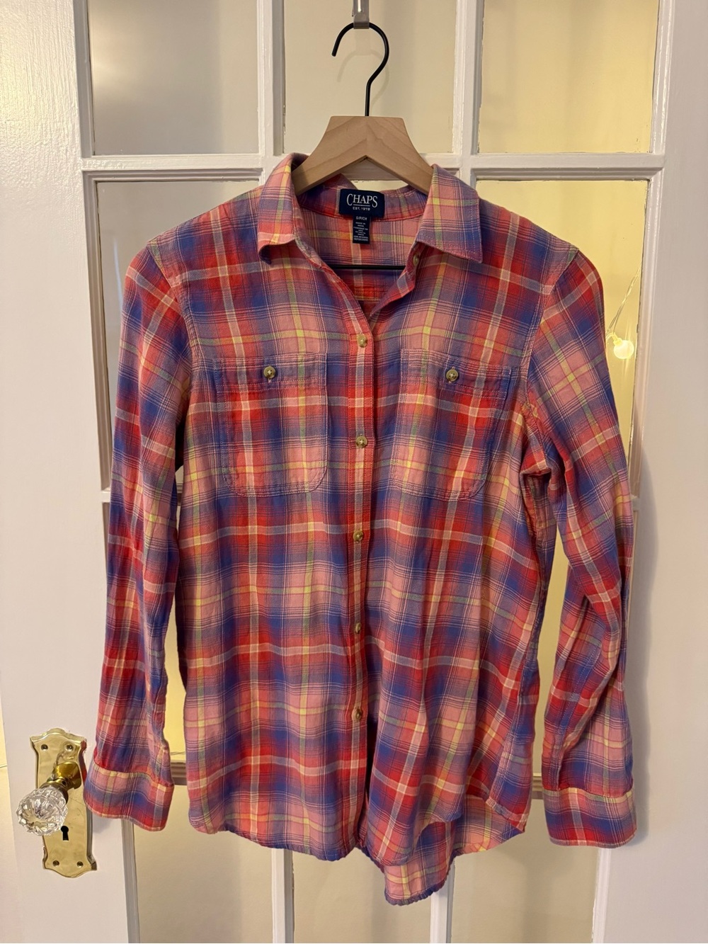 Chaps Colorful Plaid Button-Down Shirt - Preppy Fall Autumn Academic Unisex